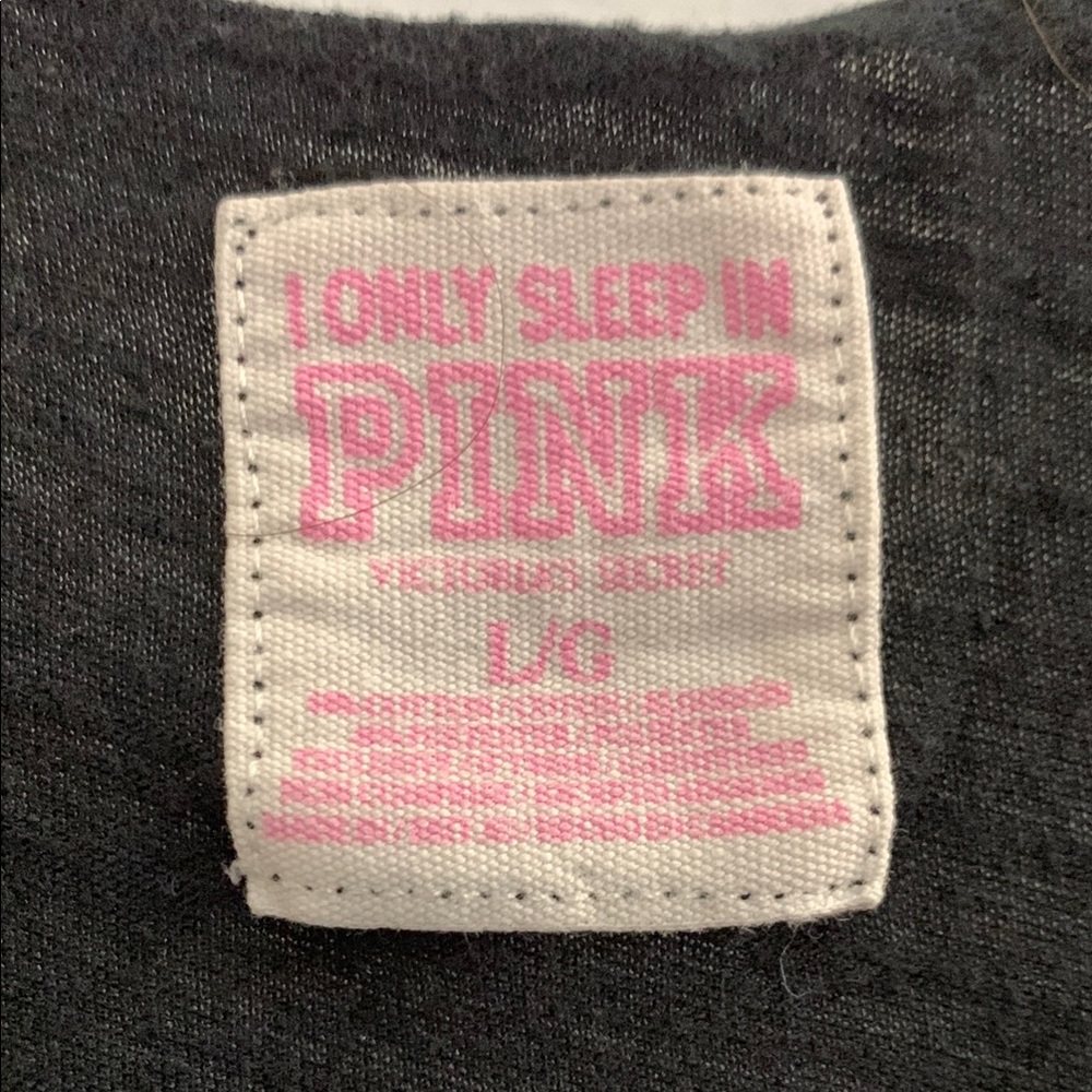 3/$19 PINK Victoria's Secret ‘Unwrap Me’ I only sleep in PINK Black Sleeveless - Picture 2 of 9